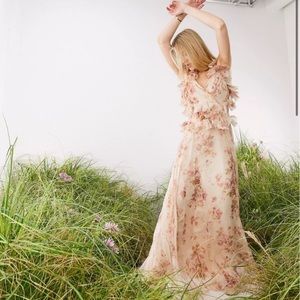 ASOS tiered ruffle maxi dress floral